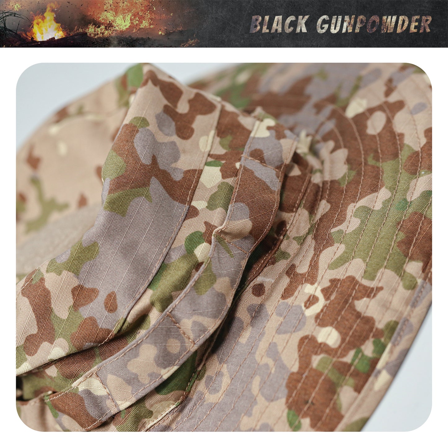 Black Gunpowder Military Tactical Camo Boonie Hat Hunting Fishing Outdoor