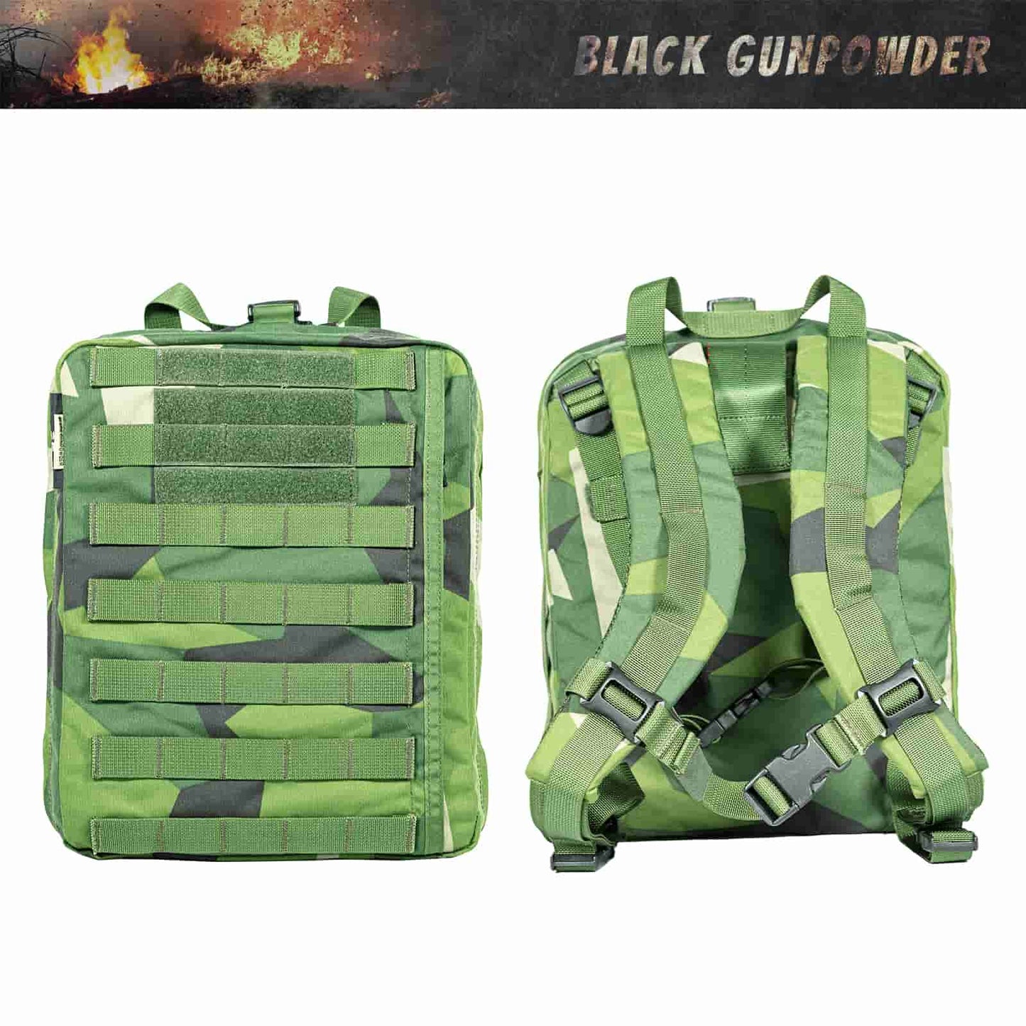 Black Gunpowder Tactical Travel Backpack Small Assault Backpack Molle Pack M90 Series 8L