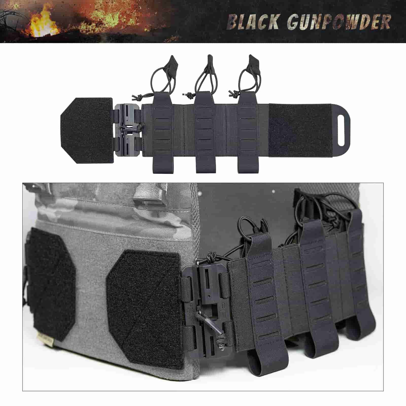 Black Gunpowder Magnetic Quick Release Buckle One-Handed Operation