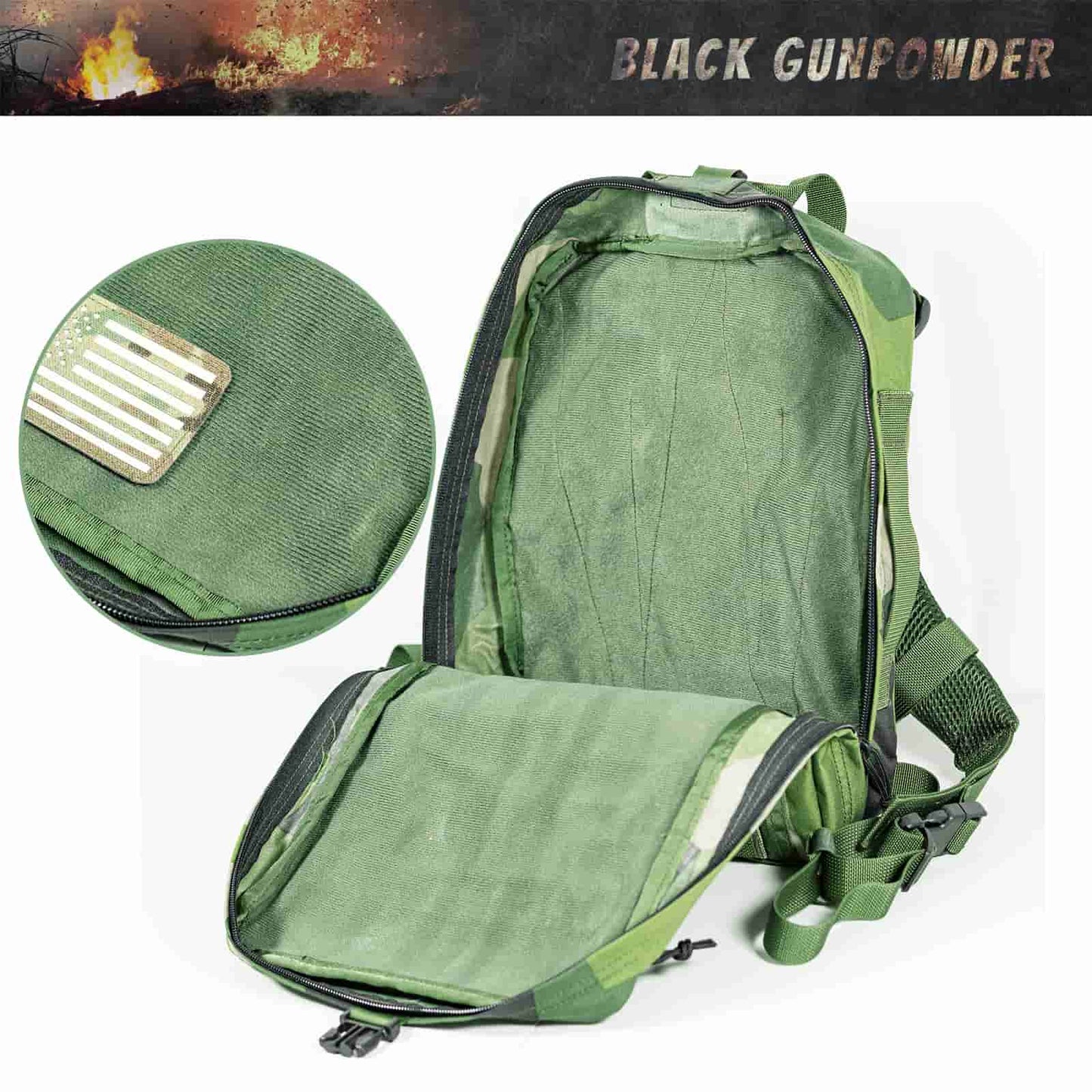 Black Gunpowder Tactical Travel Backpack Small Assault Backpack Molle Pack M90 Series 8L