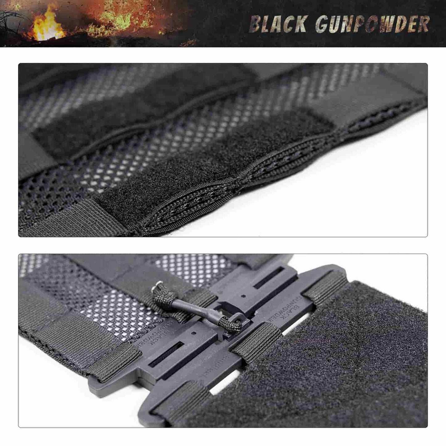 Black Gunpowder Tactical Three-Band Quick Release Cummerbund Magnetic Buckles Model BG-TC5